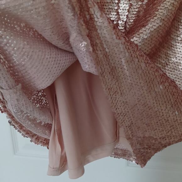 About Us x Revolve Bethany Sequin Mini Dress Rose Gold S NWT - Picture 12 of 14
